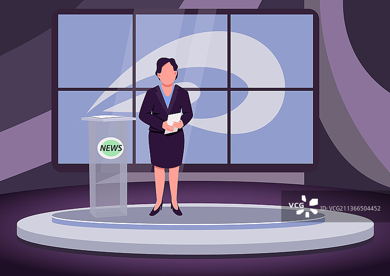 新闻分析扁平风格图片素材