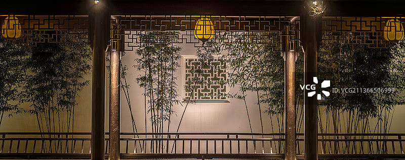 古建园林夜景图片素材