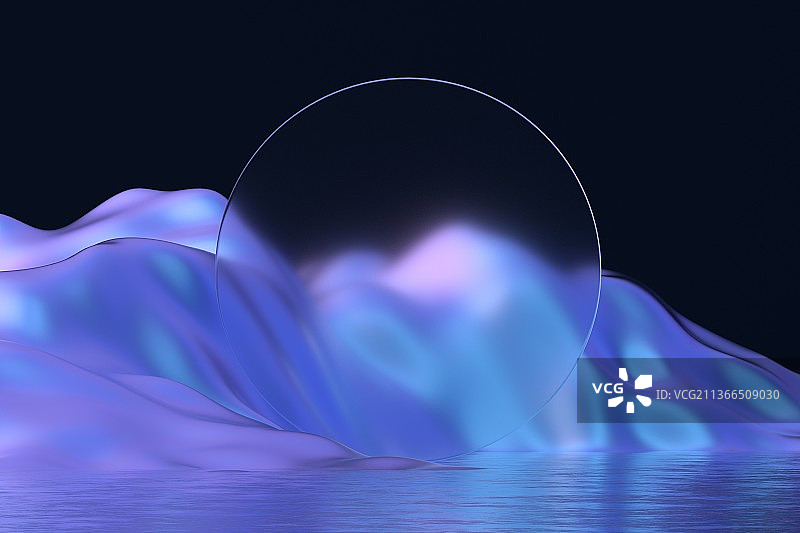 3D渲染亚克力元素场景背景图片素材