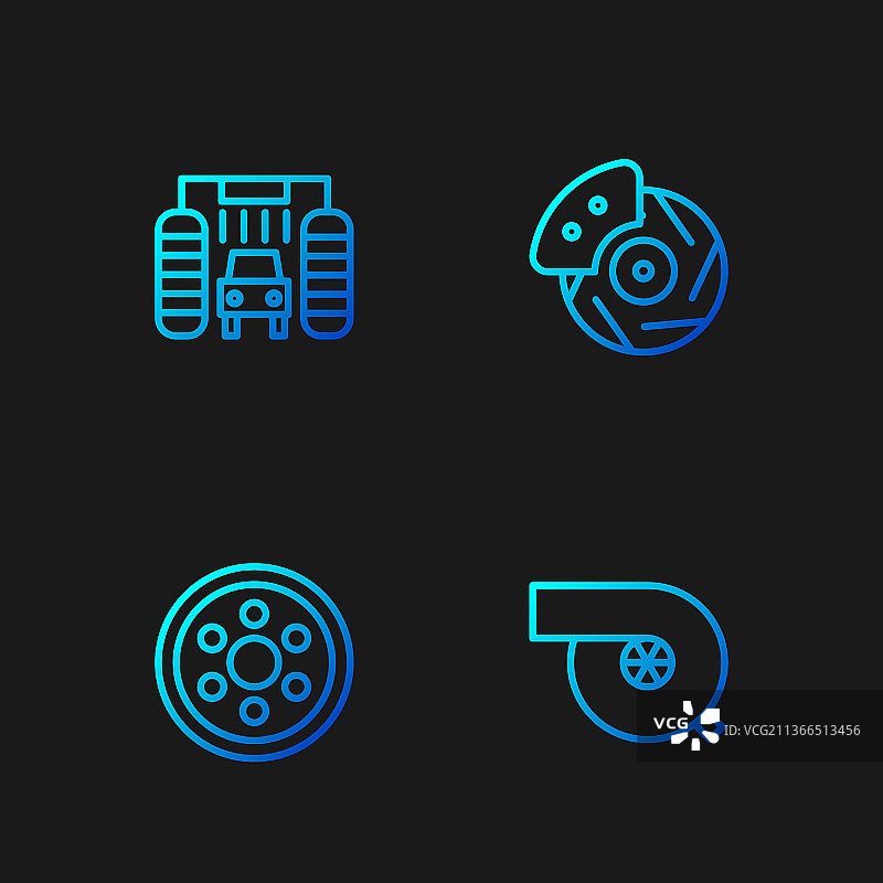 汽车涡轮增压器合金轮毂线条图片素材