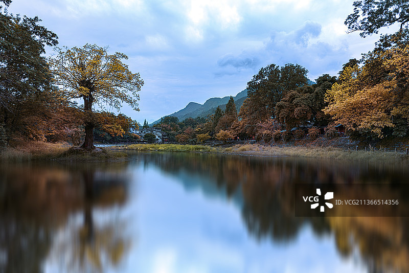 四川柳江古镇山水风光图片素材