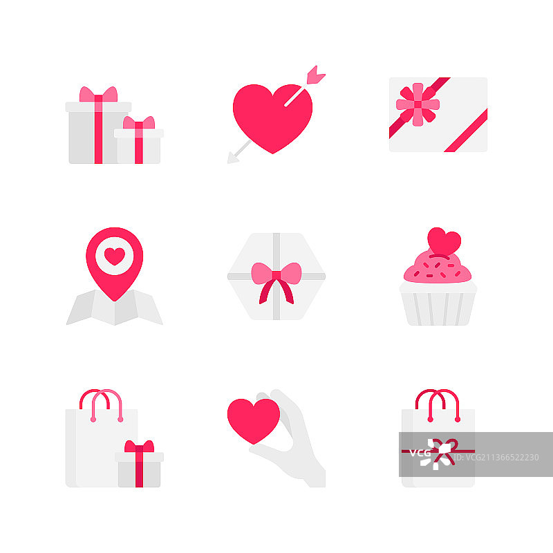 情人节白色情人节爱心活动图标系列图片素材