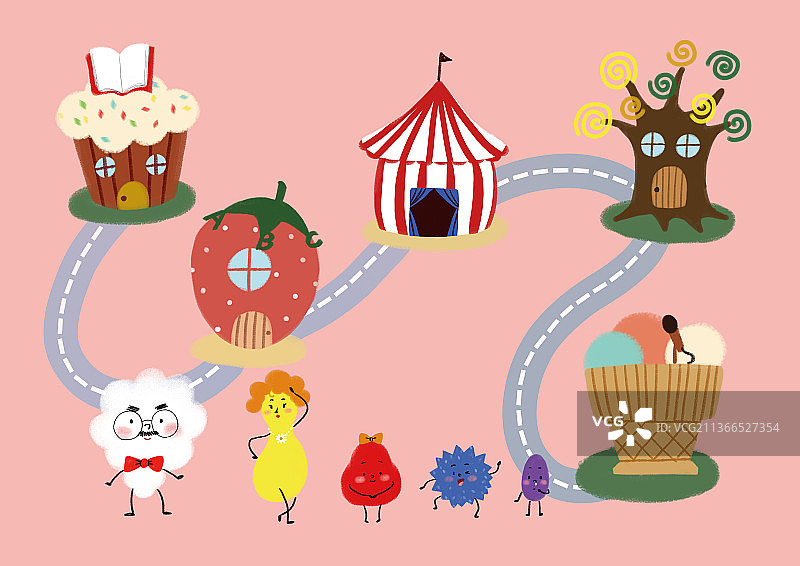 糖果一家在游乐园图片素材