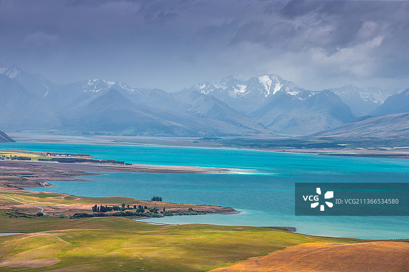 新西兰提卡波湖约翰山风光图片素材