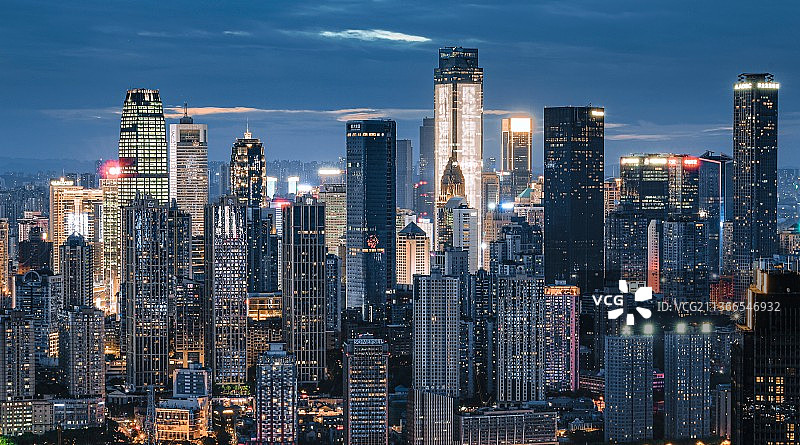 渝中半岛，城市立面，解放碑，夜景图片素材