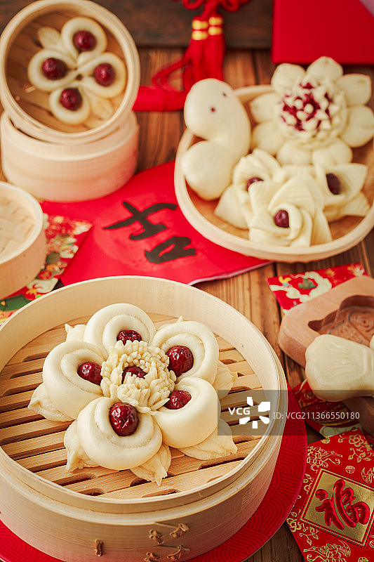 枣花馒头图片素材