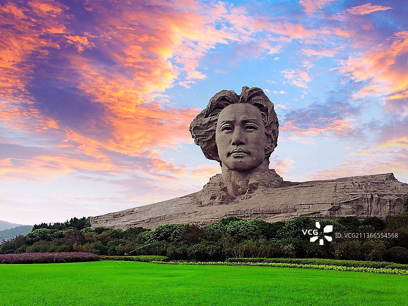 橘子洲头的雕像图片素材