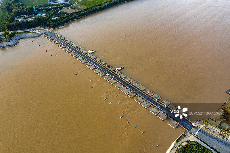 滨州黄河浮桥图片素材