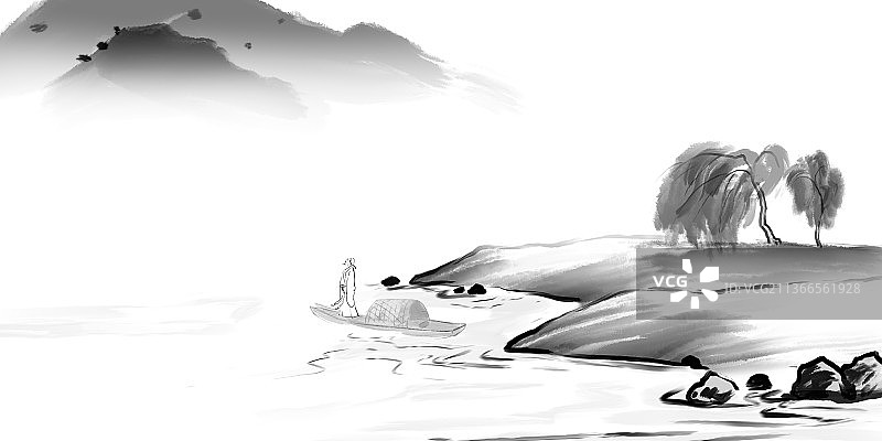 中国风水墨中国画图片素材