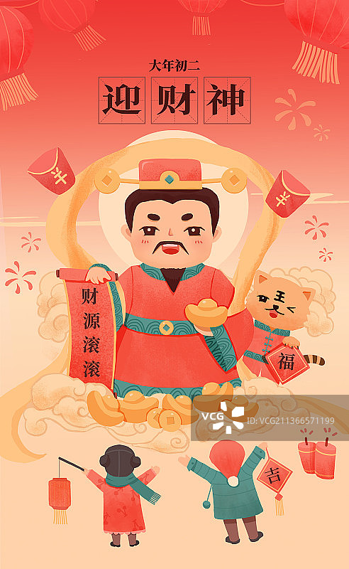 虎年大年初二图片素材