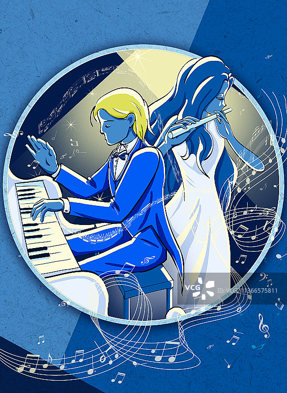 钢琴与长笛图片素材