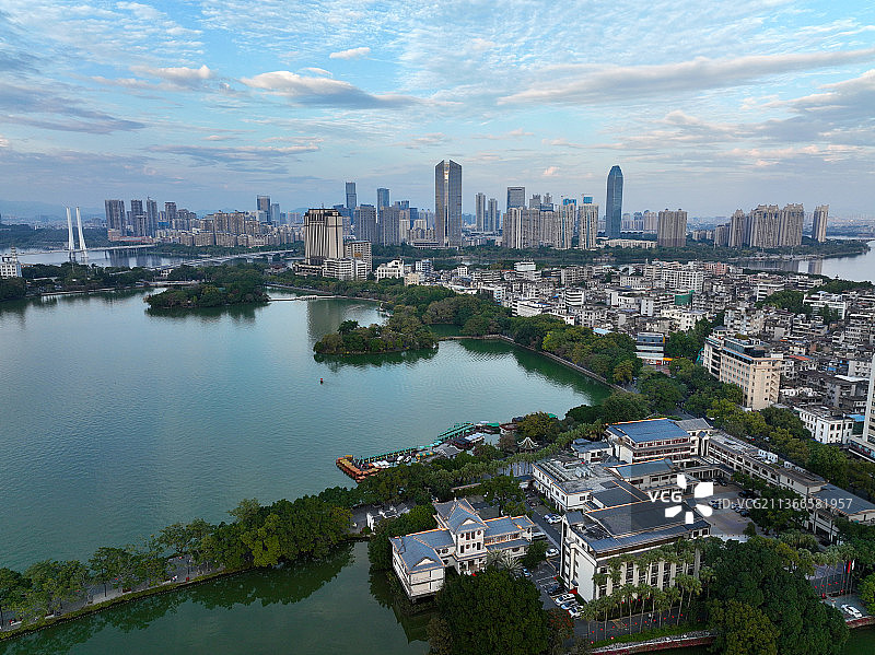 广东省惠州市惠城区惠州西湖5A国家级名胜风景区航拍图片素材