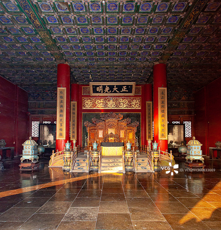 北京故宫乾清宫内景正大光明殿全景图片素材