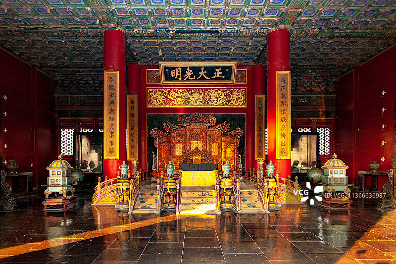 北京故宫乾清宫内景（正大光明殿）图片素材