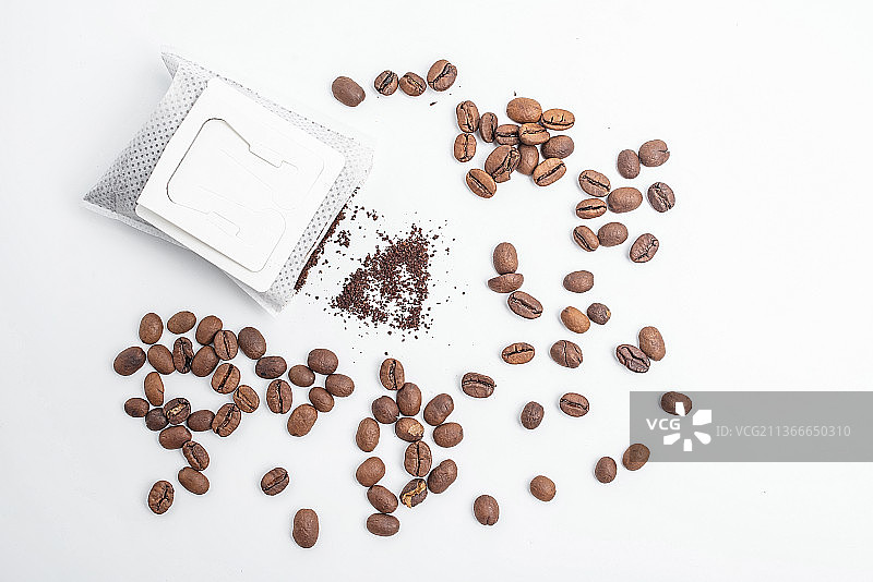 挂耳式滤泡咖啡，便携式咖啡包图片素材