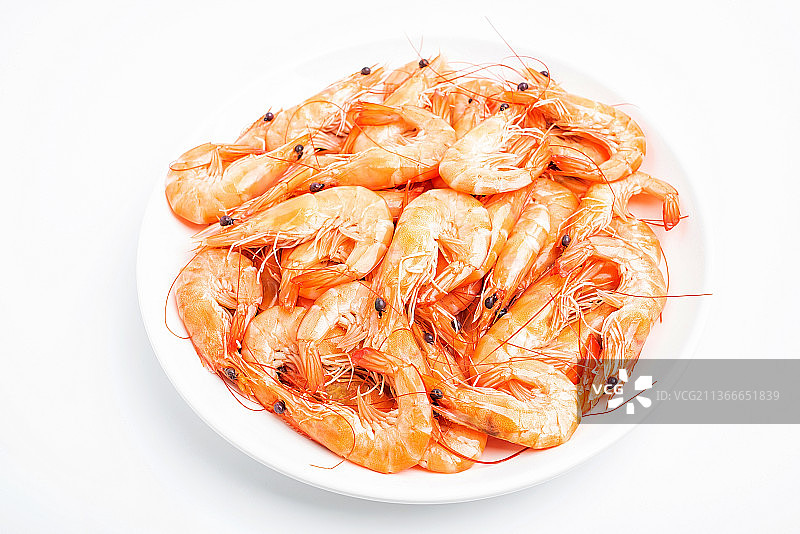 一碟白灼基围虾图片素材