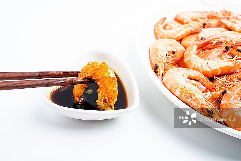 中餐菜品白灼基围虾图片素材
