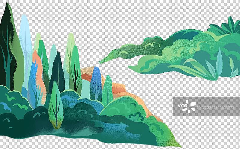 扁平风草丛灌木植物图片素材