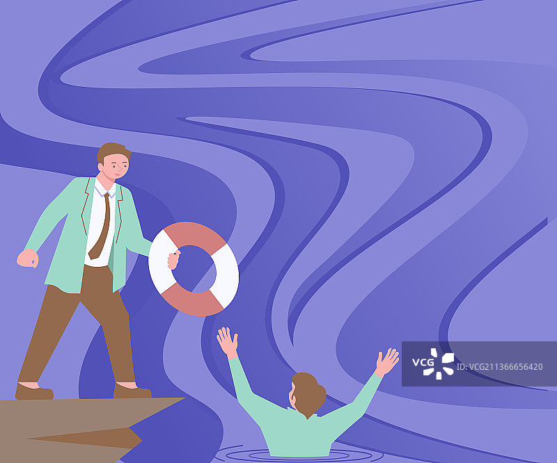 身着西装帮助同事的绅士图片素材