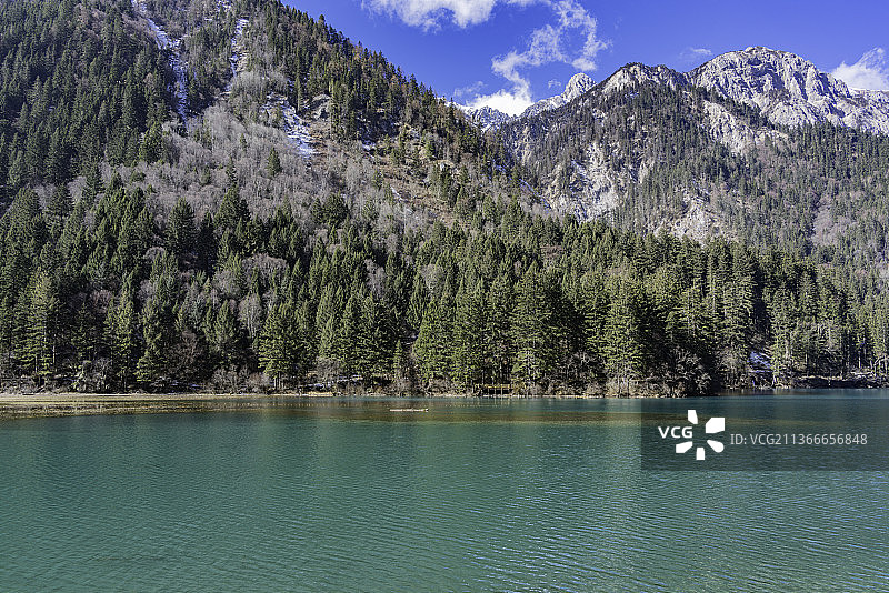 冬天的九寨沟犀牛海，老虎海，五花海风景图片素材