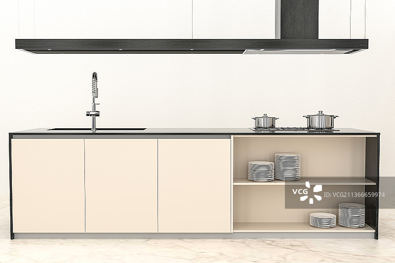 3D现代厨房图片素材
