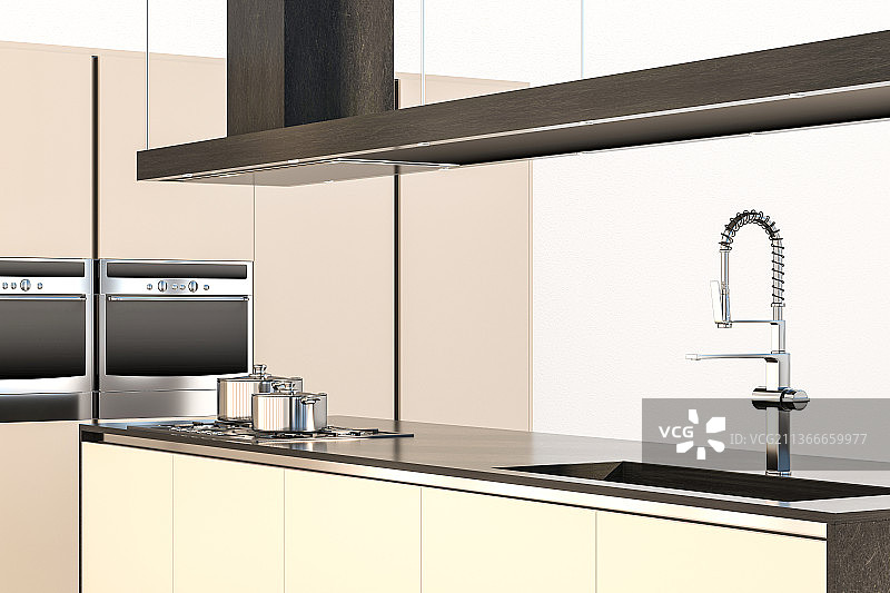 3D现代厨房图片素材
