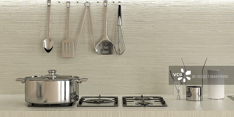 3D现代厨房图片素材