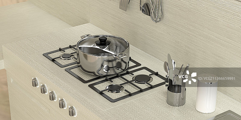 3D现代厨房图片素材