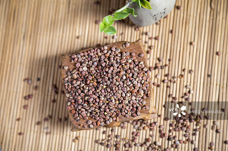 中国古风背景的中药莱菔子特写图片素材