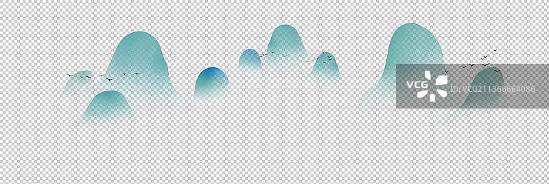 水墨渐变山脉图片素材