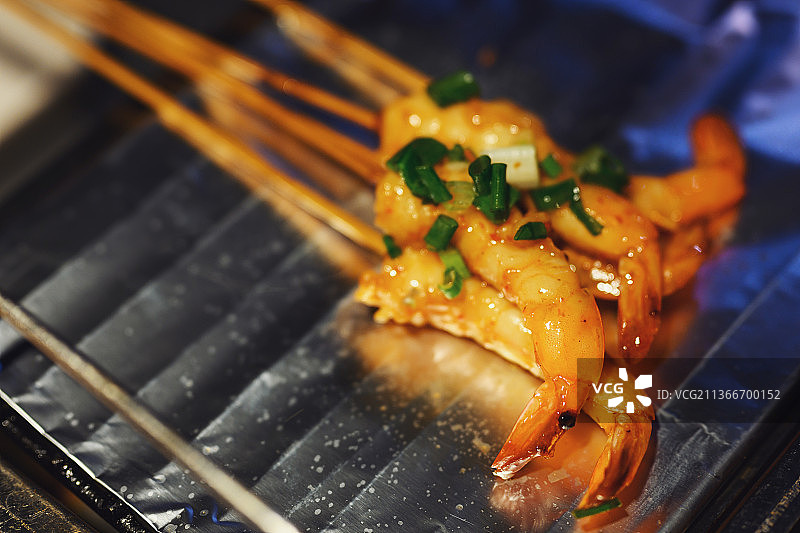 烧烤烤虾图片素材