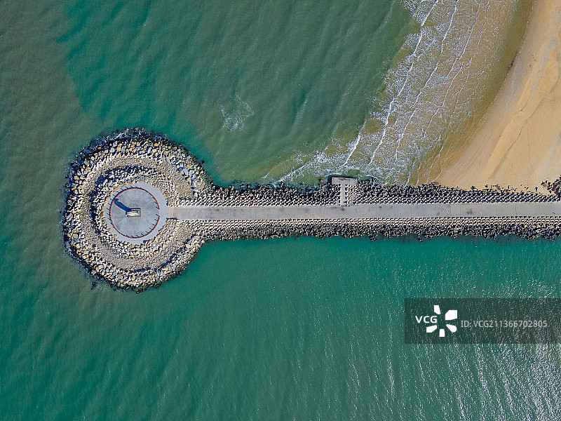 烟台龙口月老广场航拍图片素材