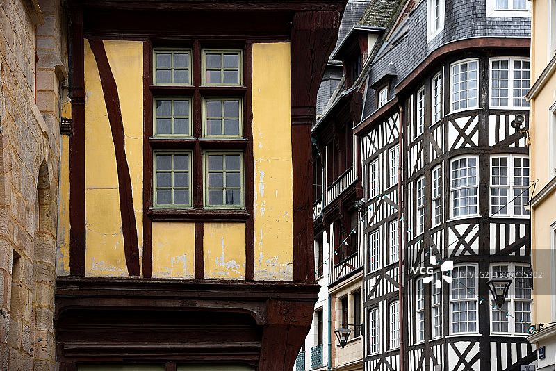 法国鲁昂诺曼底的旧半木结构建筑图片素材