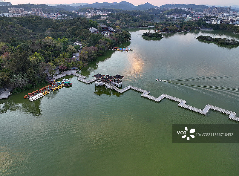广东省惠州市惠城区惠州西湖5A国家级名胜风景区航拍图片素材