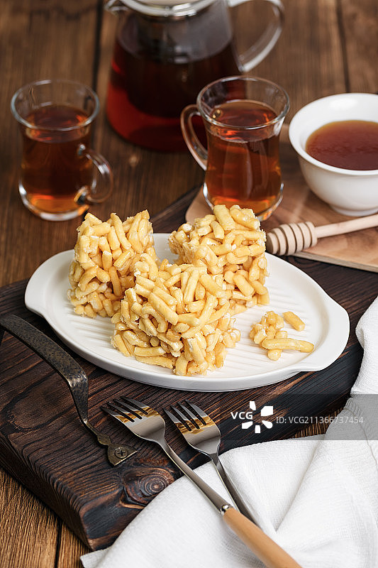 鞑靼传统甜点蜂蜜查克-查克图片素材