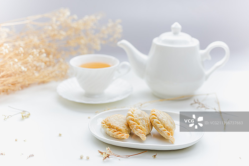 泰式咖喱角与茶图片素材