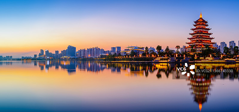 遂宁河东夜景图片素材