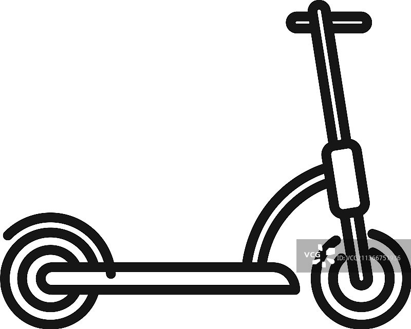 电动滑板车骑行者轮廓环保图标图片素材
