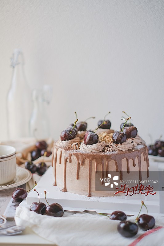 桌上蛋糕特写镜头图片素材