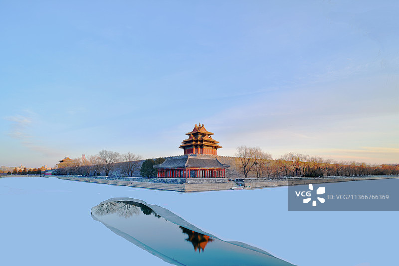 故宫角楼下的“月牙泉”（全景）图片素材