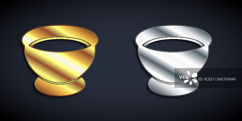 金色和银色碗装酱油图标图片素材