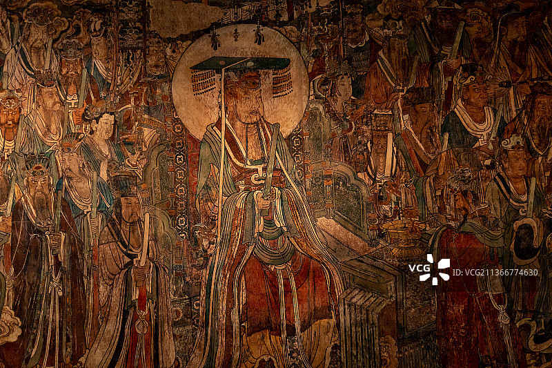 亚洲中国山西运城永乐宫壁画图片素材