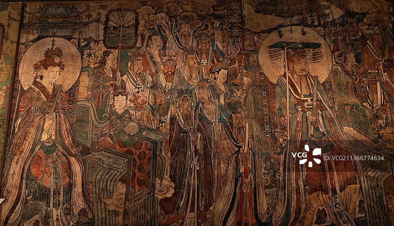 亚洲中国山西运城永乐宫壁画图片素材