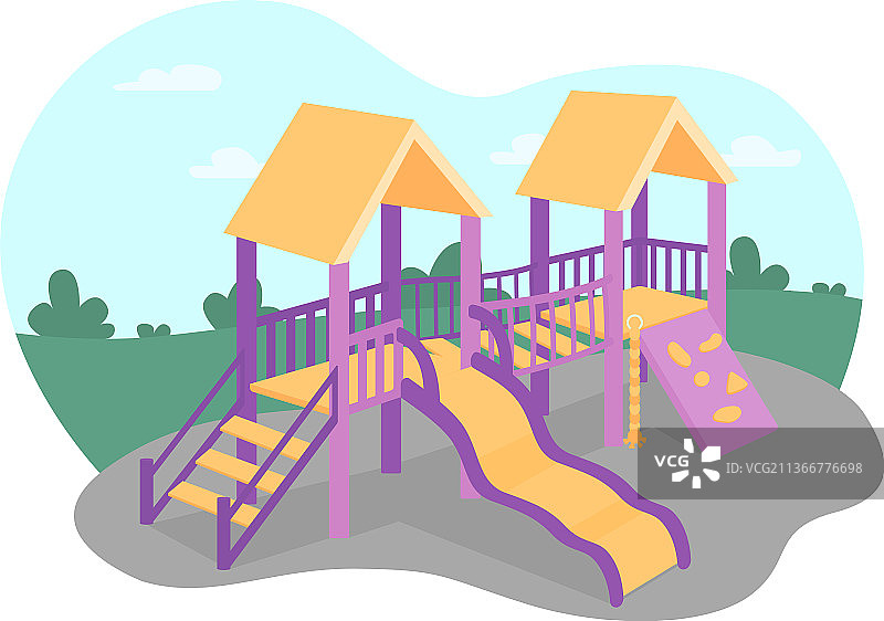 户外游乐场2.5D网页横幅海报图片素材