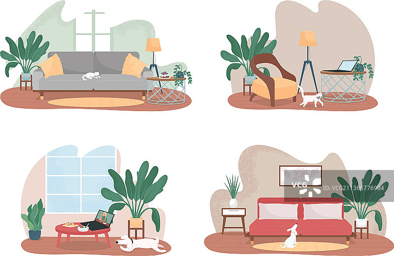 现代家居空间2D网页banner海报合集图片素材