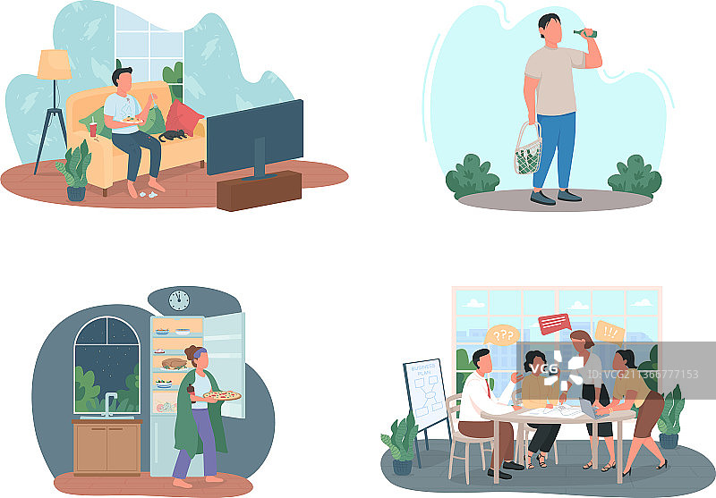 不良习惯2D网页横幅海报图片素材