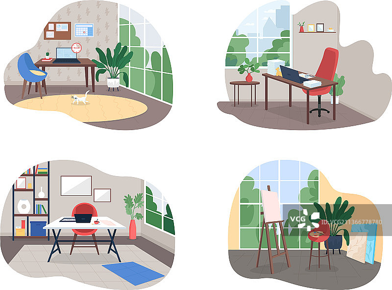 家庭工作室2.5D网页banner海报合集图片素材