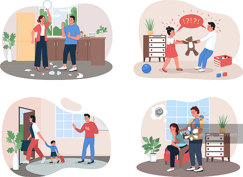 争吵的家庭 2D banner 宣传海报图片素材