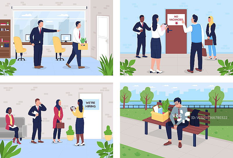 失业问题纯色集图片素材