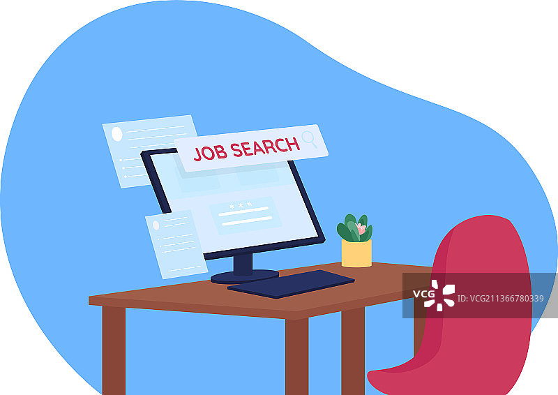 扁平风格求职概念设计图片素材